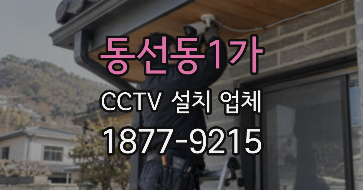 동선동1가 CCTV 설치 업체