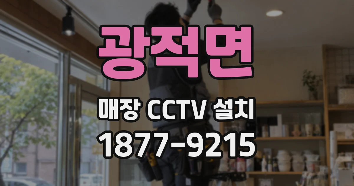 광적면 매장 CCTV 설치