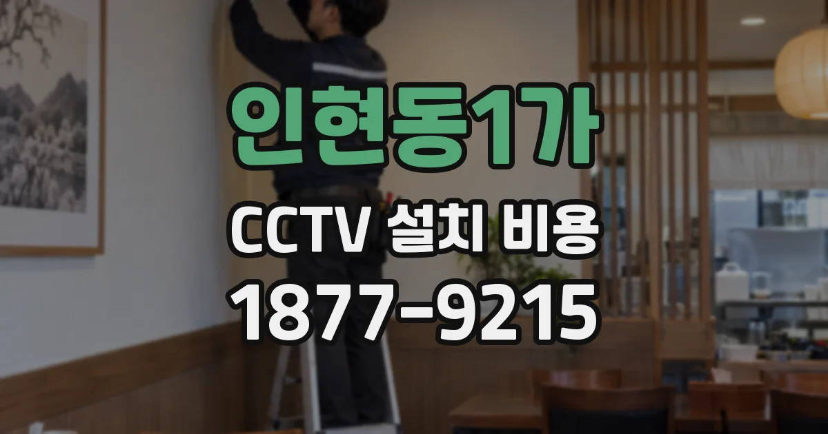 인현동1가 CCTV 설치 비용