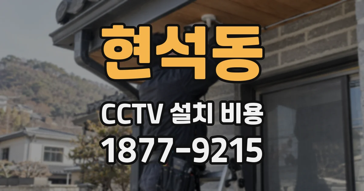 현석동 CCTV 설치 비용