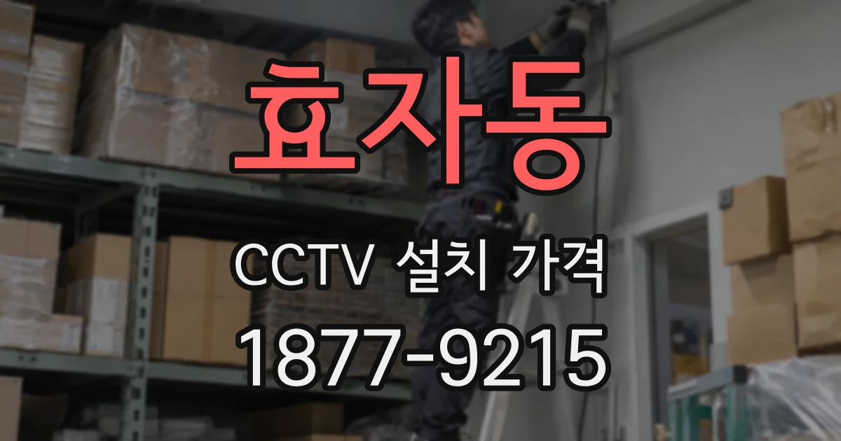 효자동 CCTV 설치 가격