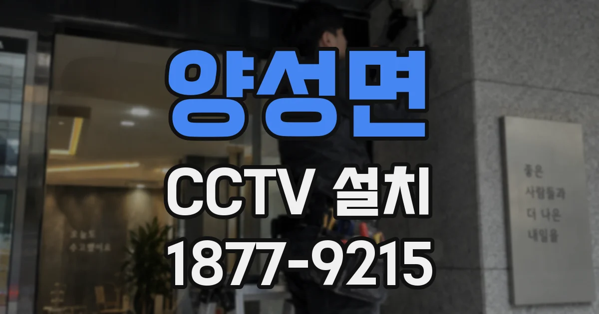 양성면 CCTV 설치