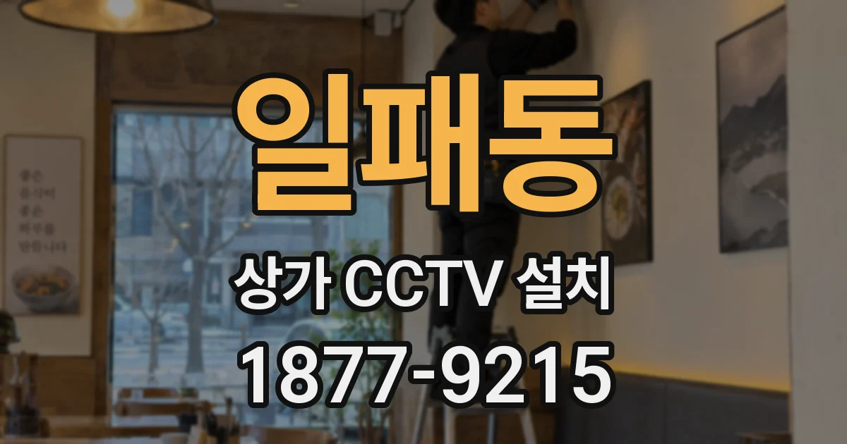 일패동 상가 CCTV 설치