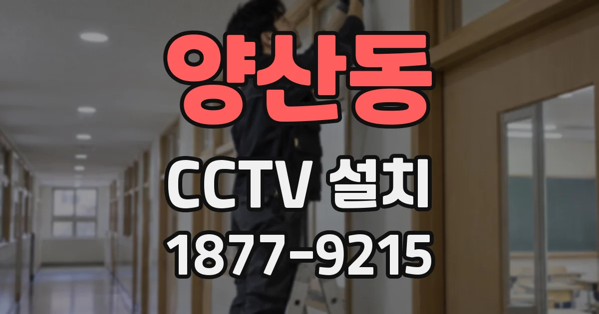 양산동 CCTV 설치