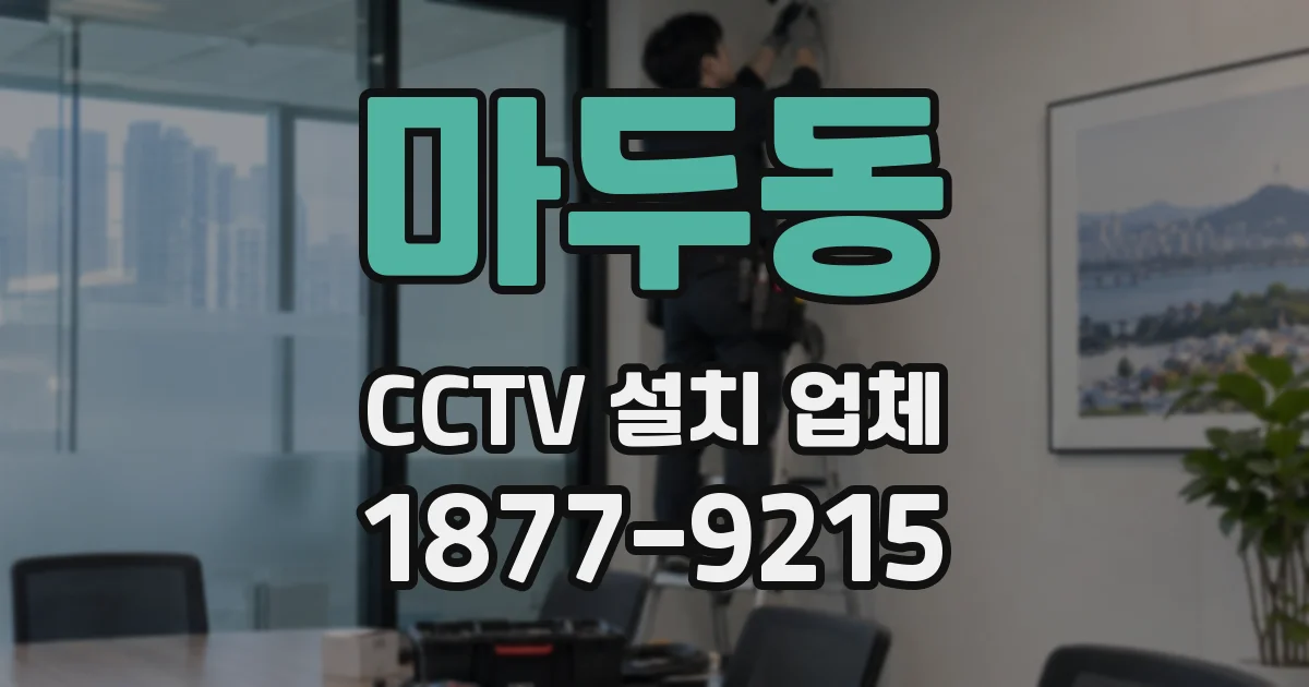마두동 CCTV 설치 업체