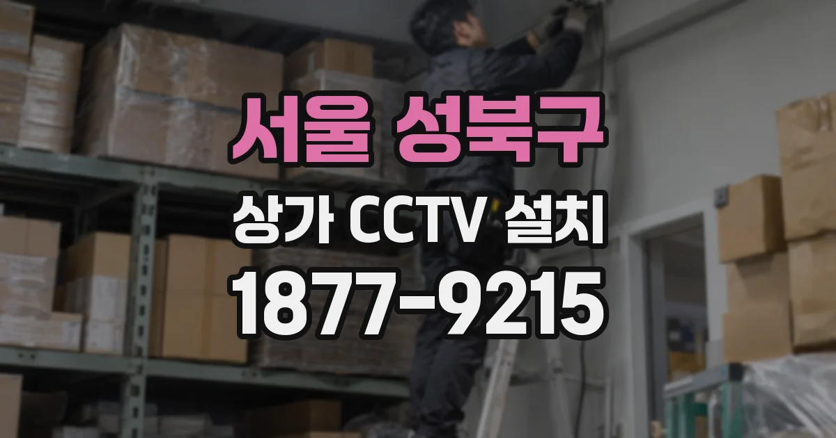 서울 성북구 상가 CCTV 설치