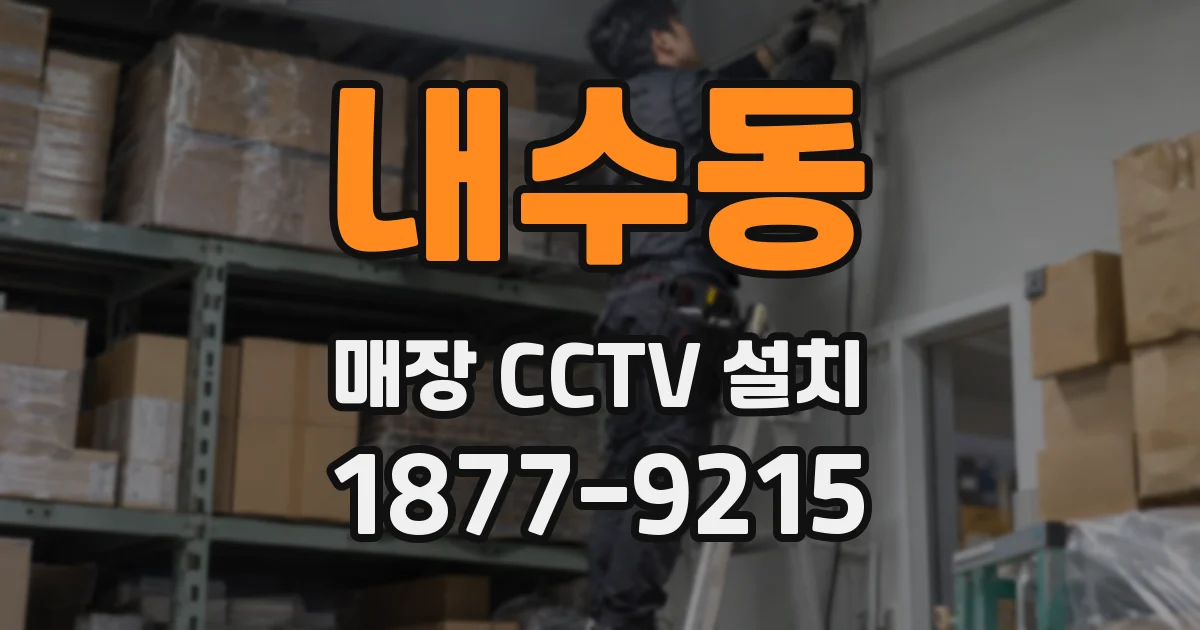 내수동 매장 CCTV 설치