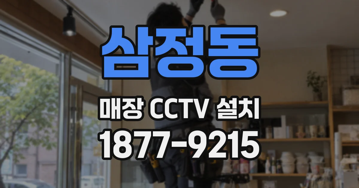 삼정동 매장 CCTV 설치