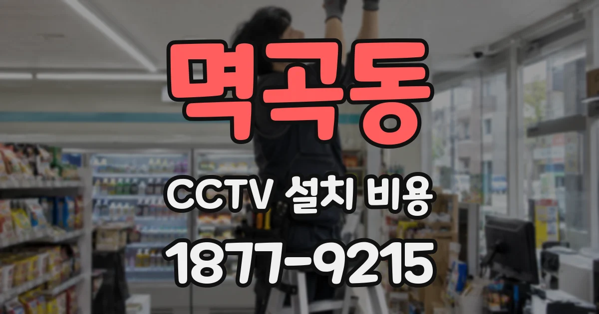 멱곡동 CCTV 설치 비용