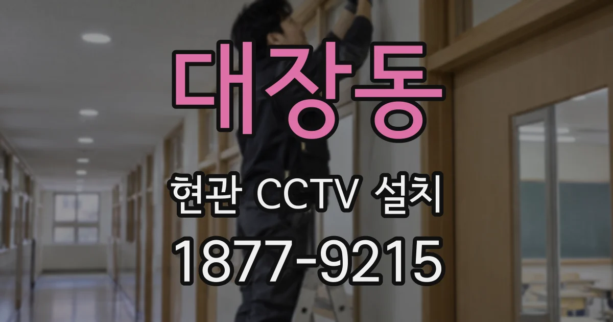 대장동 현관 CCTV 설치