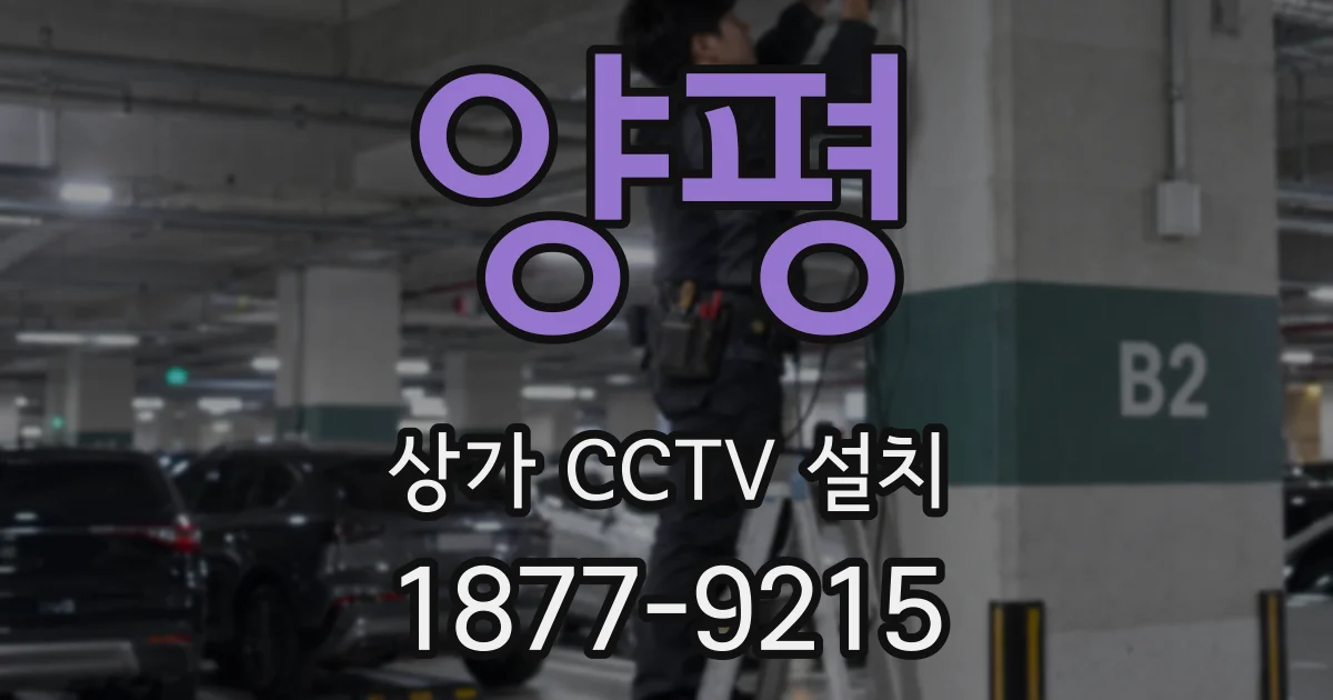 양평 상가 CCTV 설치