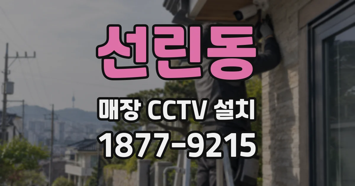 선린동 매장 CCTV 설치