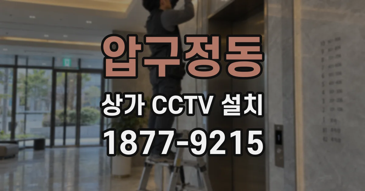 압구정동 상가 CCTV 설치