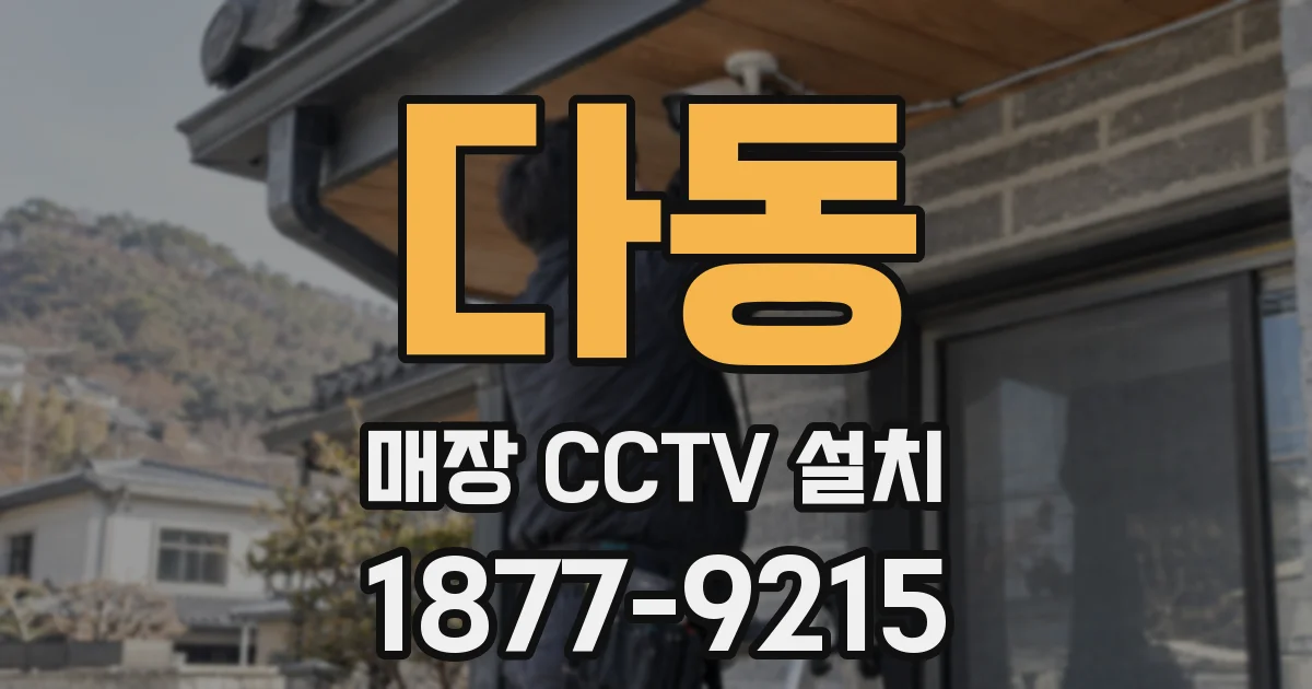 다동 매장 CCTV 설치