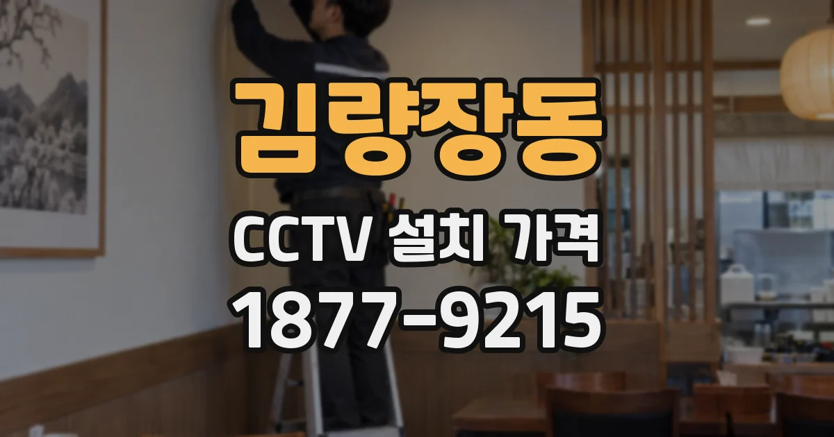 김량장동 CCTV 설치 가격