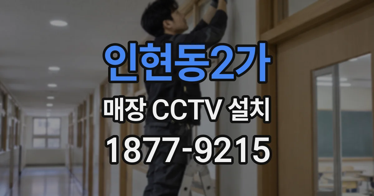 인현동2가 매장 CCTV 설치