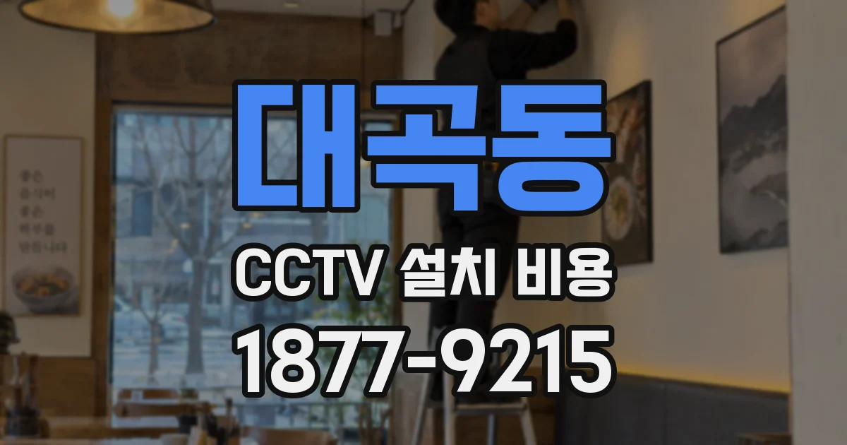대곡동 CCTV 설치 비용