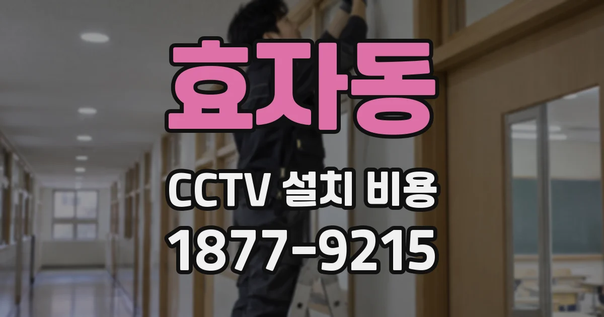 효자동 CCTV 설치 비용
