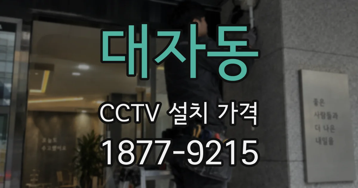 대자동 CCTV 설치 가격