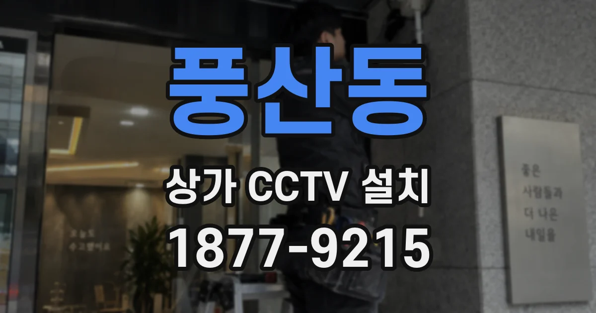 풍산동 상가 CCTV 설치