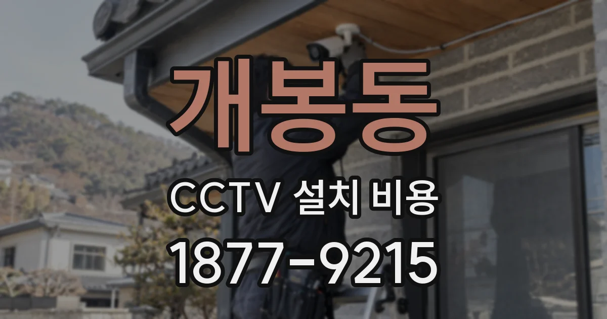 개봉동 CCTV 설치 비용