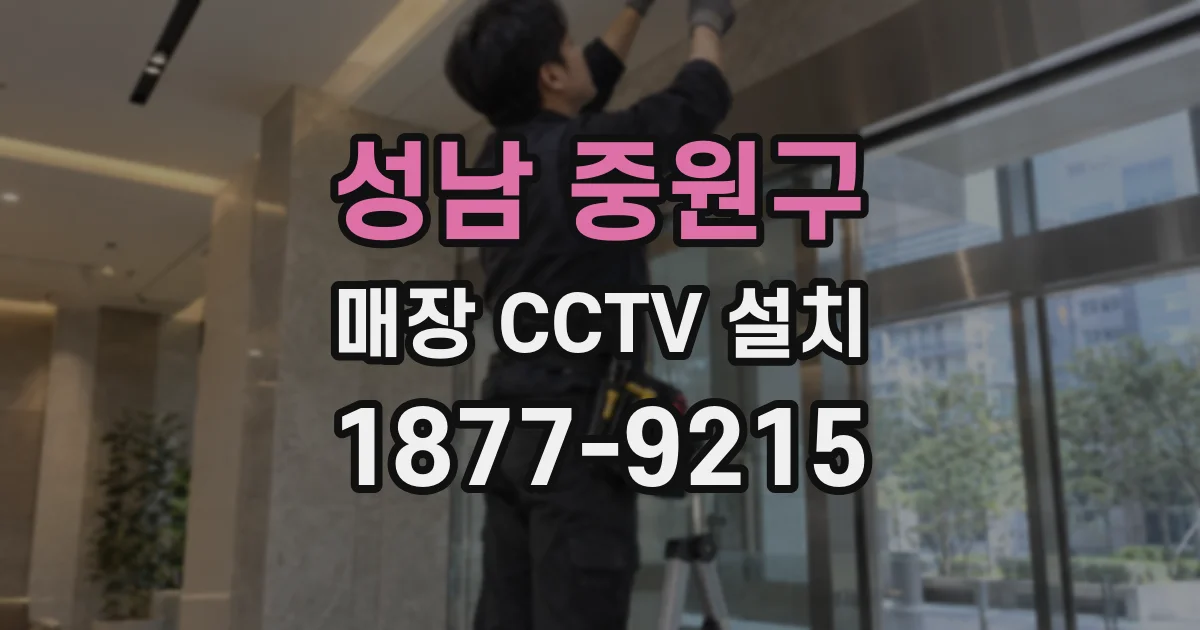 성남 중원구 매장 CCTV 설치