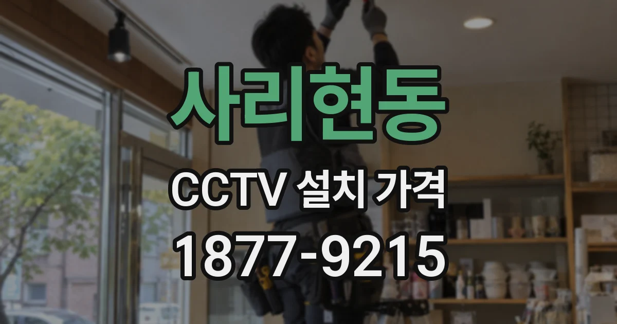 사리현동 CCTV 설치 가격