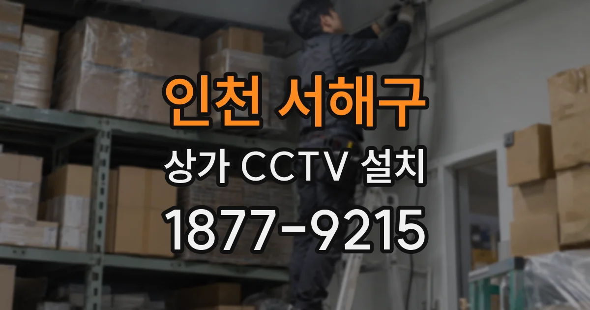 인천 서해구 상가 CCTV 설치