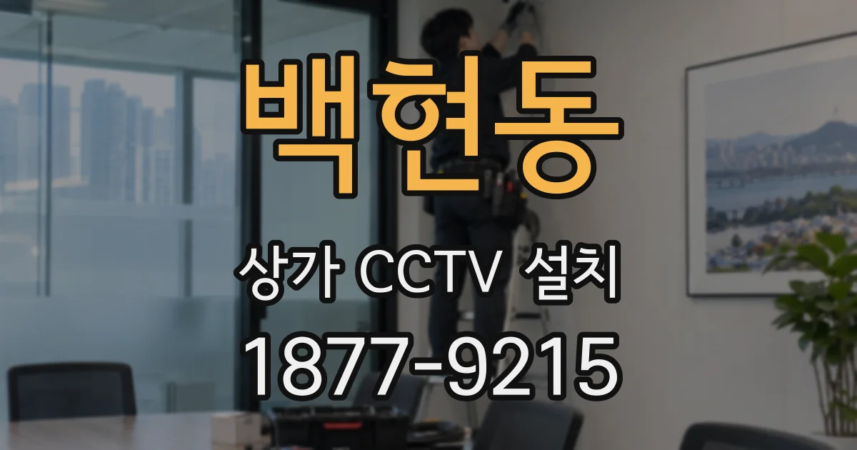 백현동 상가 CCTV 설치