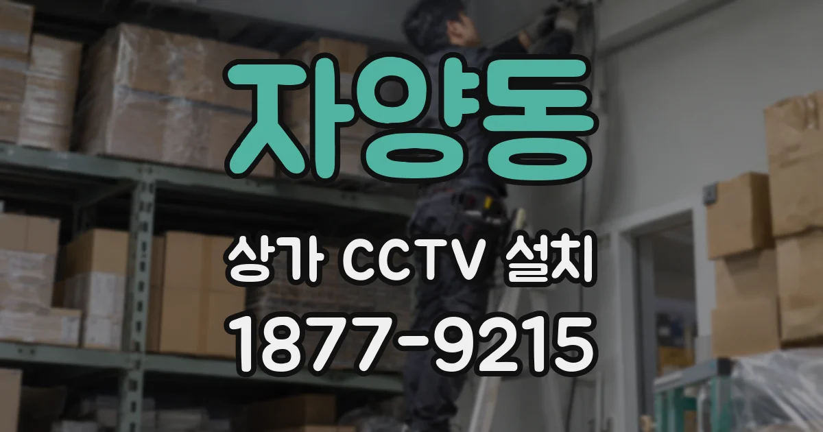 자양동 상가 CCTV 설치