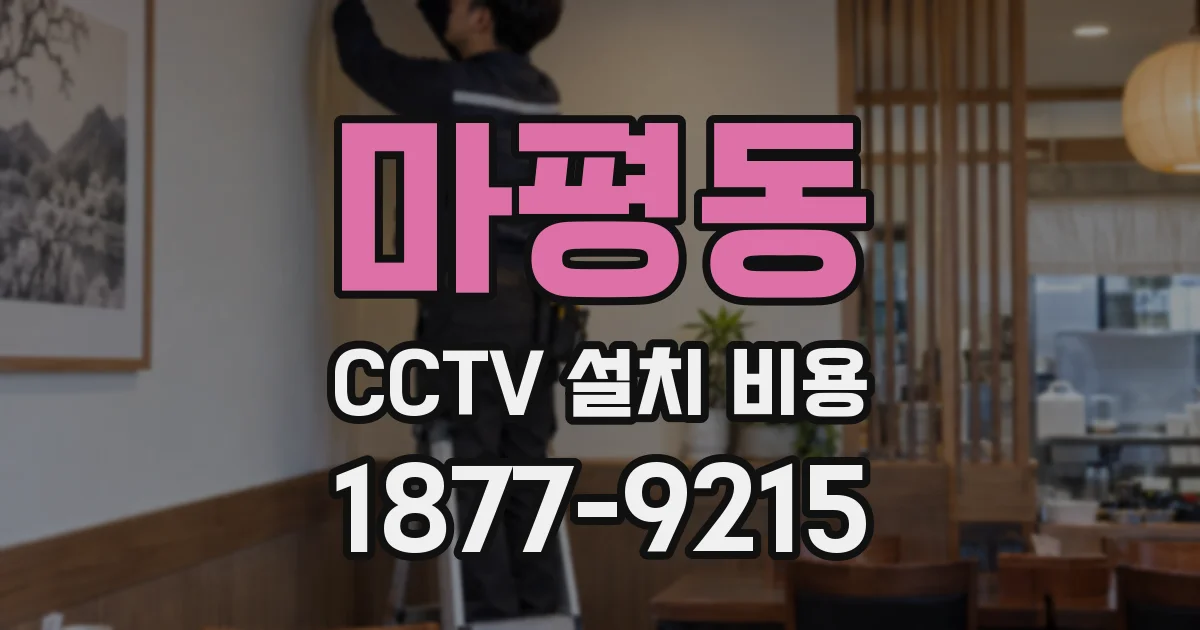마평동 CCTV 설치 비용