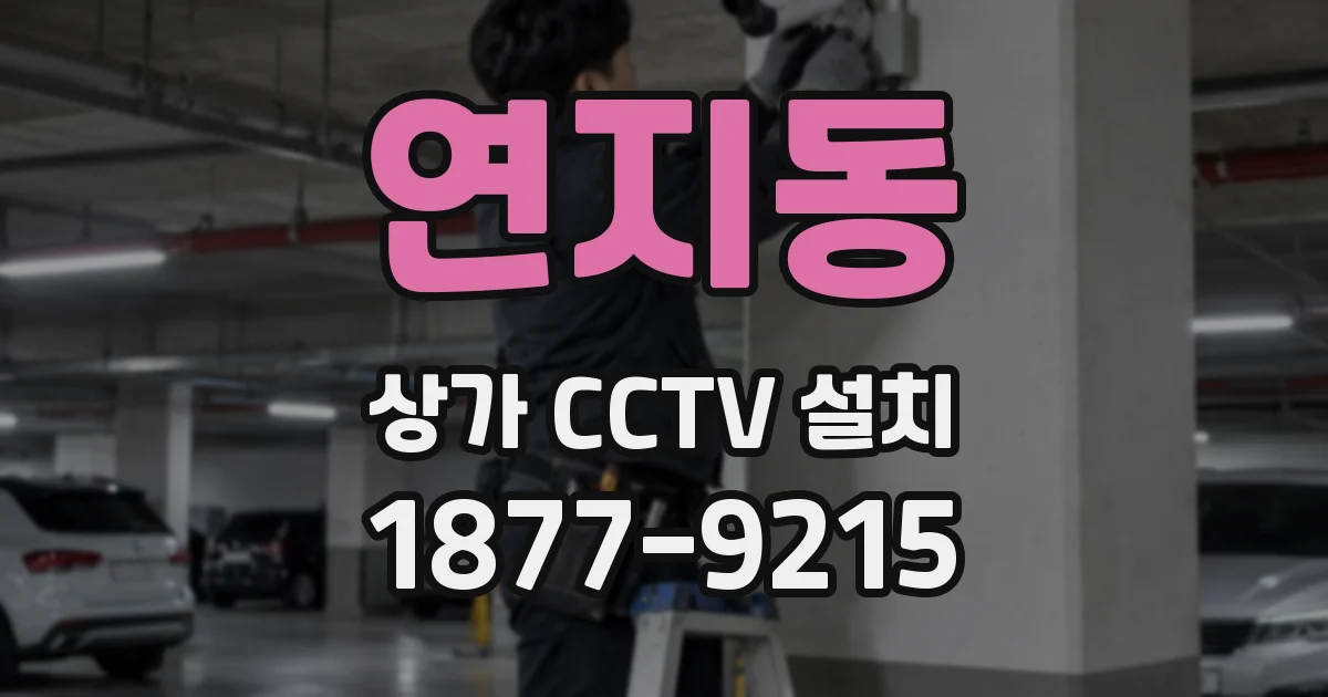 연지동 상가 CCTV 설치