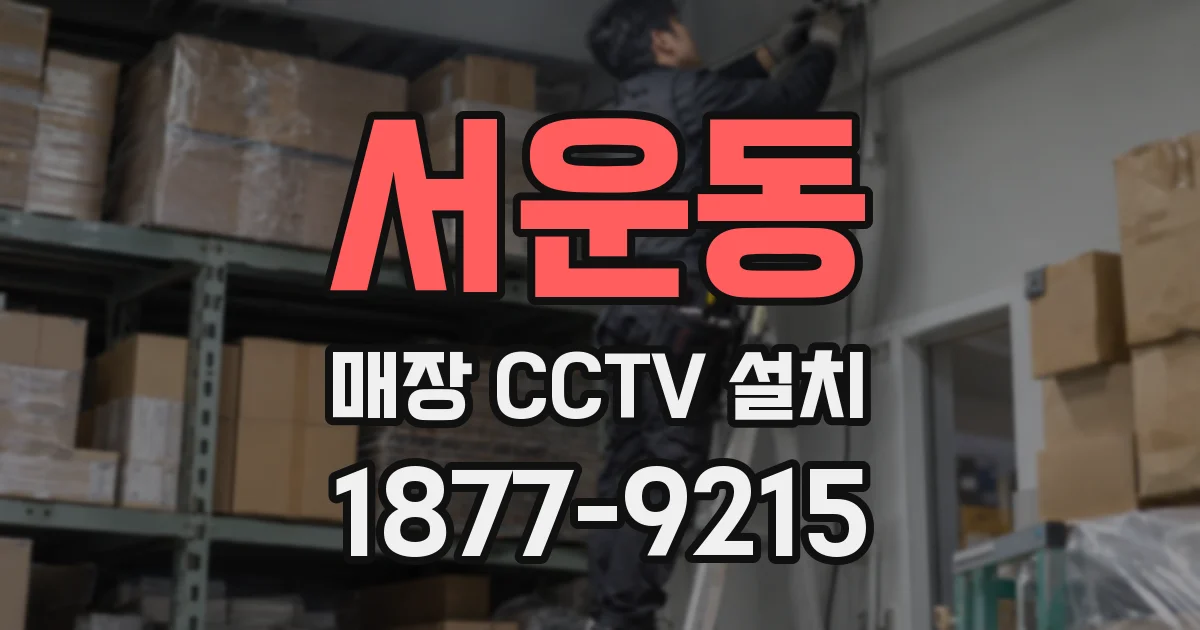 서운동 매장 CCTV 설치