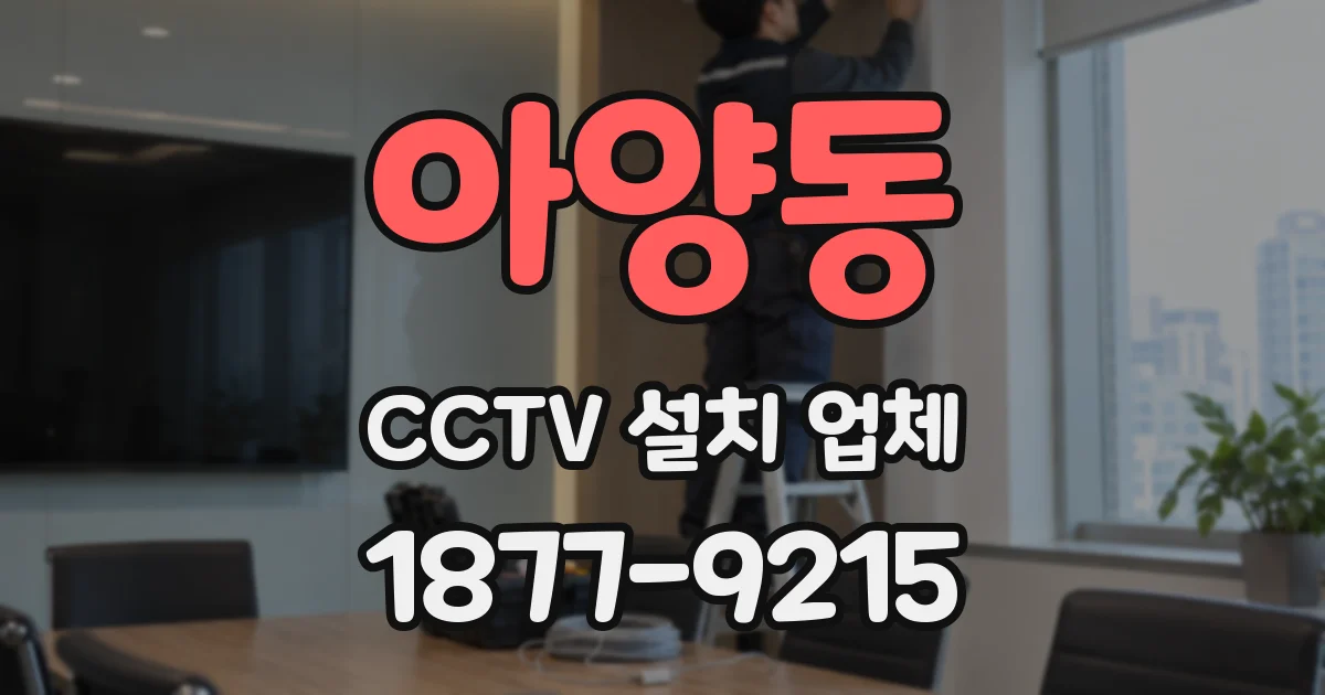 아양동 CCTV 설치 업체