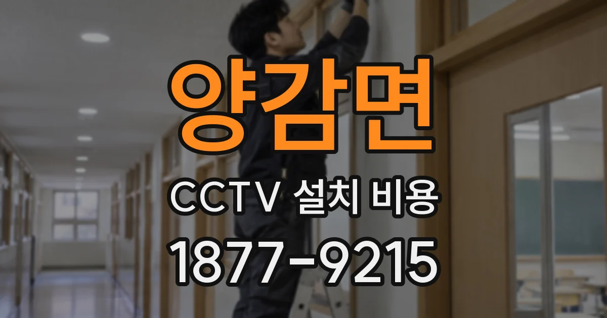 양감면 CCTV 설치 비용