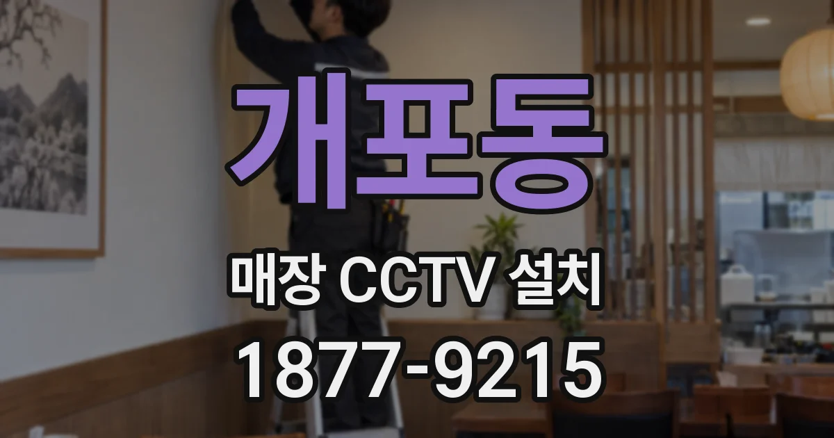 개포동 매장 CCTV 설치