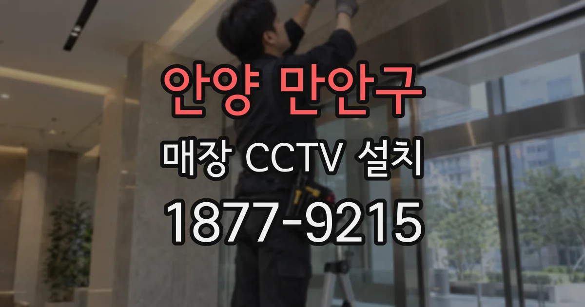 안양 만안구 매장 CCTV 설치