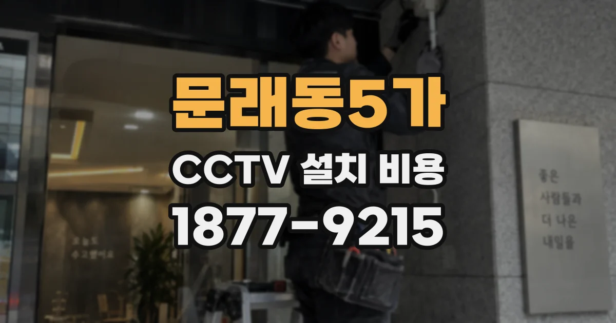 문래동5가 CCTV 설치 비용