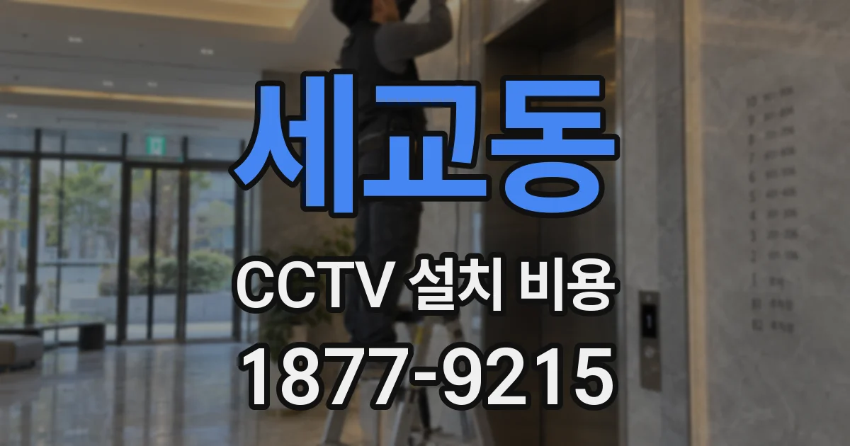 세교동 CCTV 설치 비용