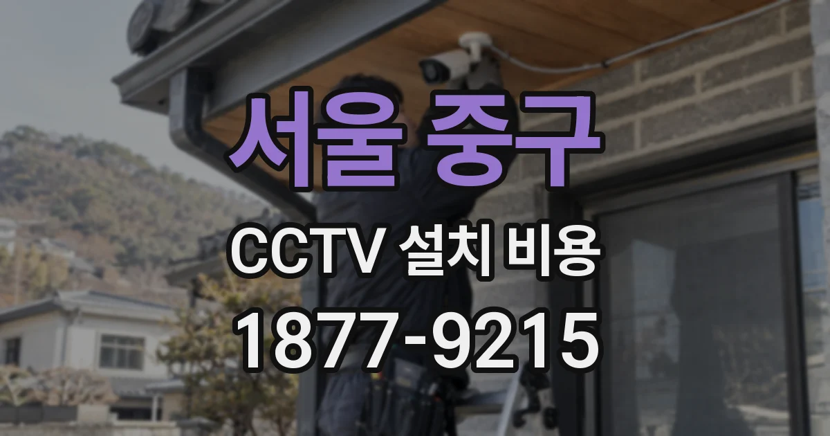 서울 중구 CCTV 설치 비용