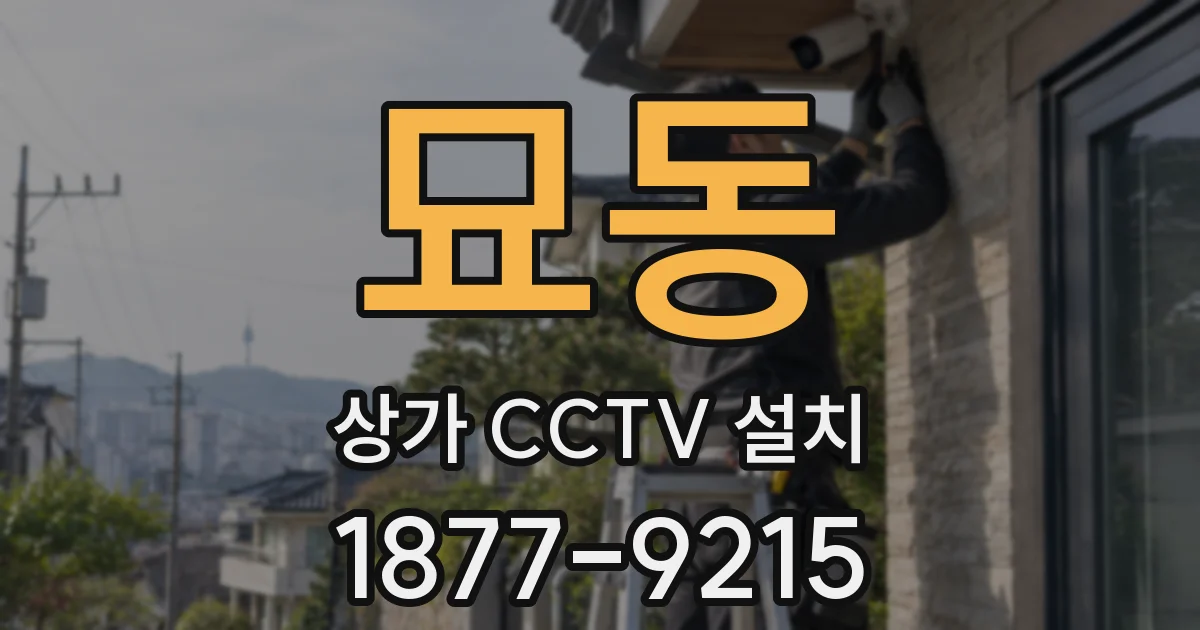 묘동 상가 CCTV 설치