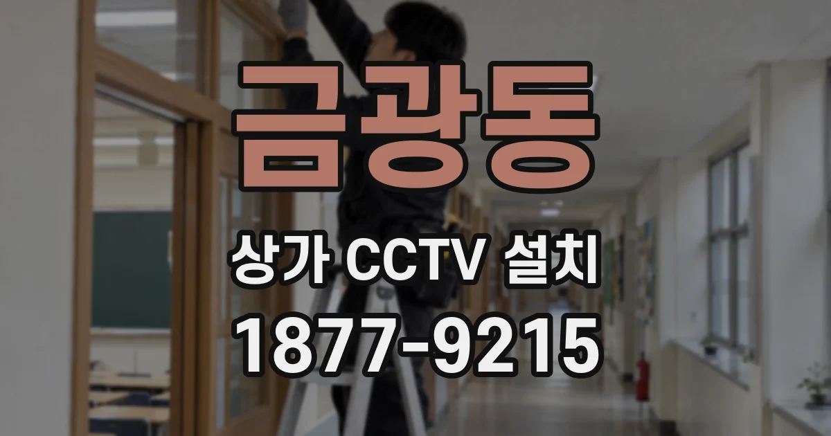 금광동 상가 CCTV 설치