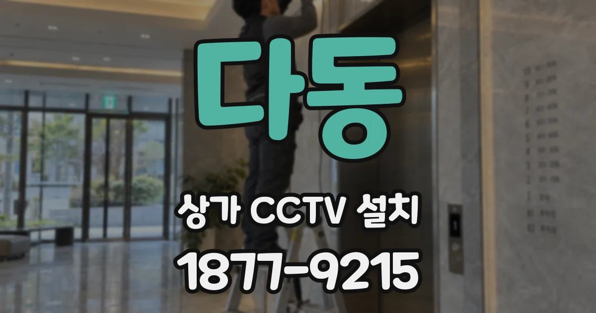 다동 상가 CCTV 설치