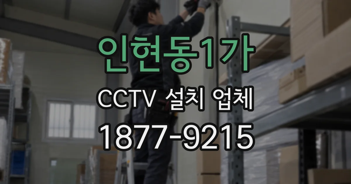 인현동1가 CCTV 설치 업체