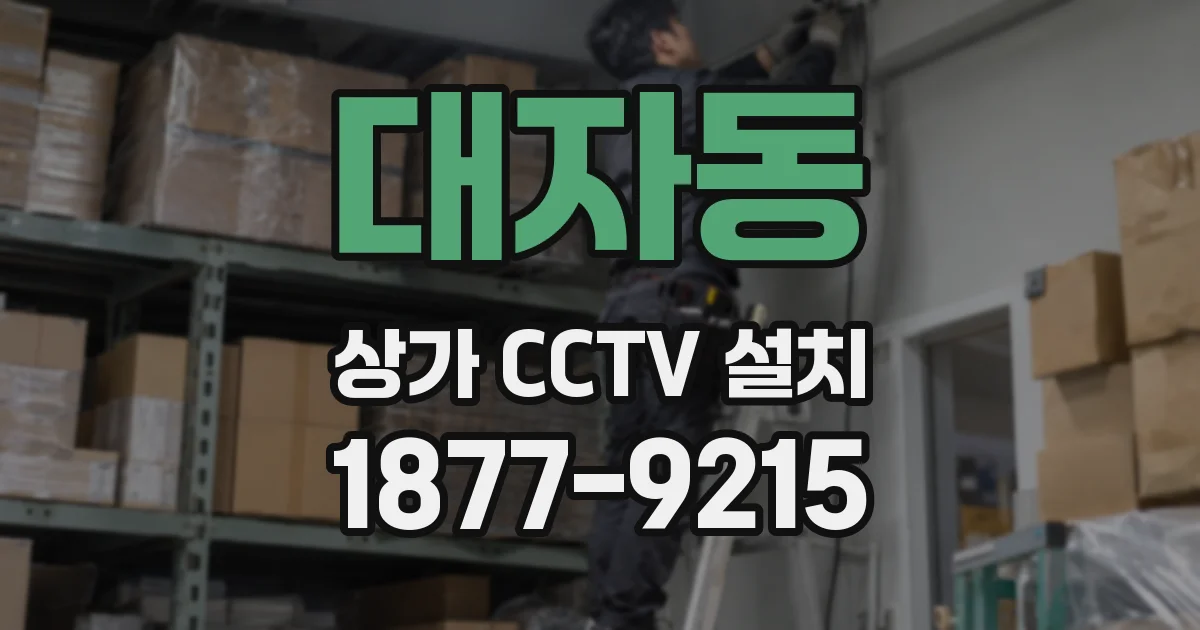 대자동 상가 CCTV 설치