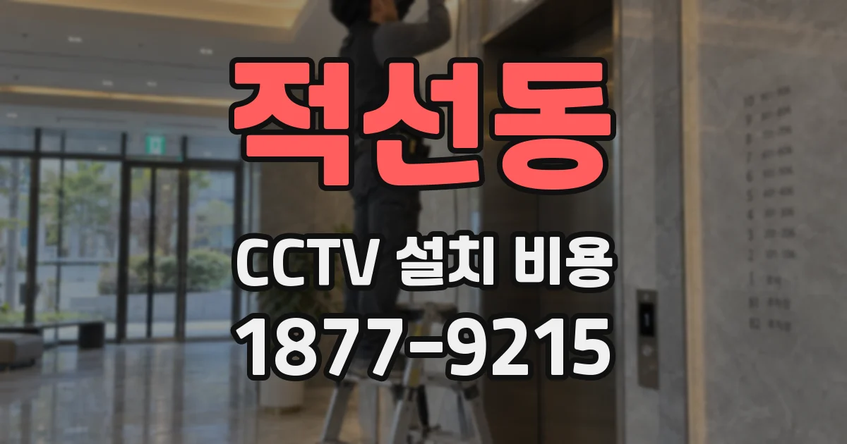 적선동 CCTV 설치 비용