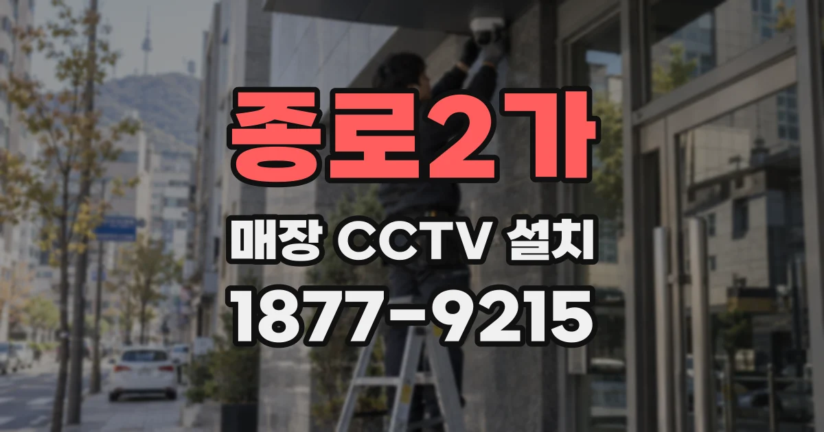 종로2가 매장 CCTV 설치