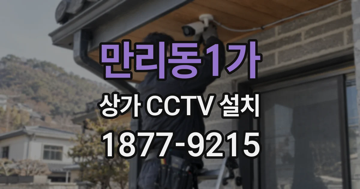 만리동1가 상가 CCTV 설치