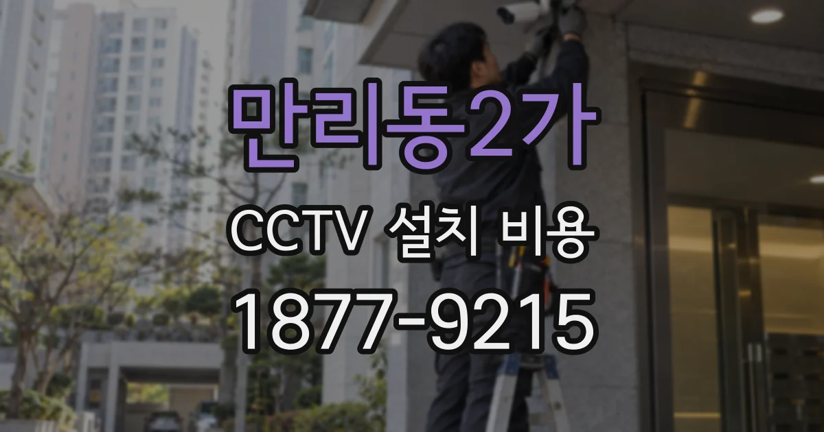 만리동2가 CCTV 설치 비용