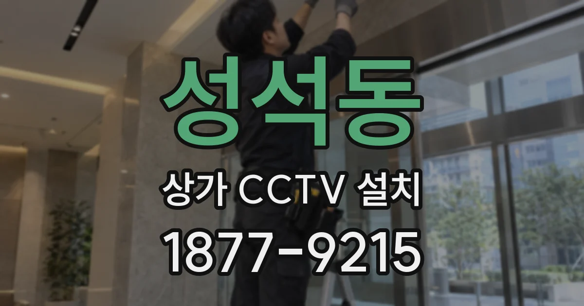 성석동 상가 CCTV 설치